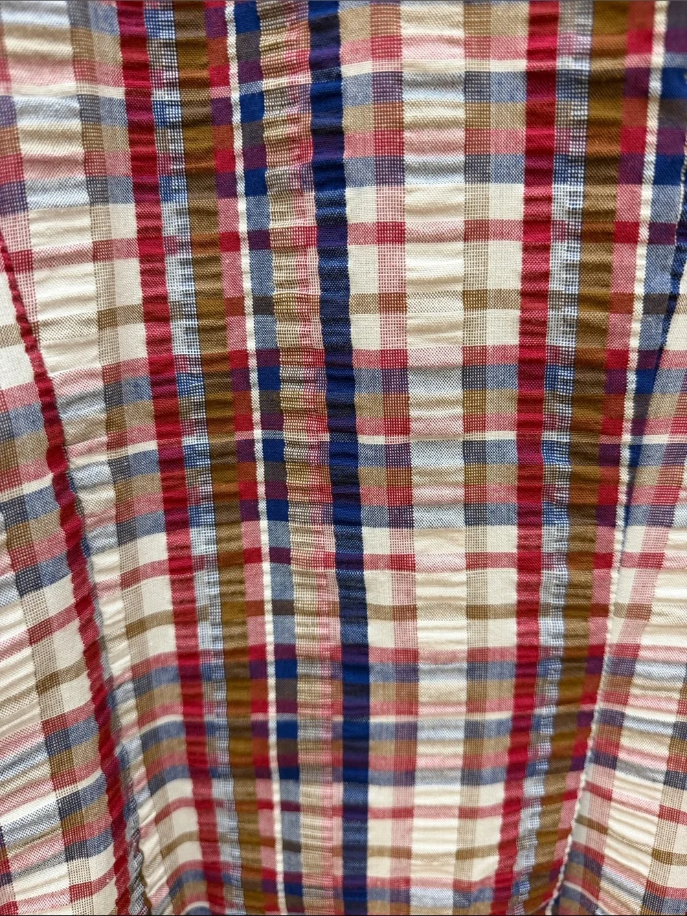 Beautiful Plaid Seersucker Blazer in Red Multi